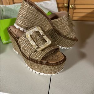 Brand new Sam Edelman, LIVI, natural Rafia shoes